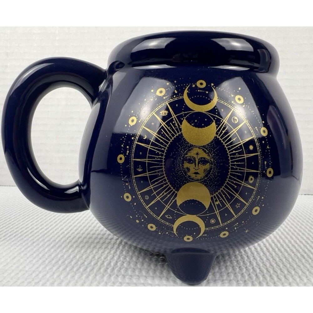 Moon Phase Cauldon Ceramic Coffee Mug Witchy Mystical Magic Celestial Eccolo